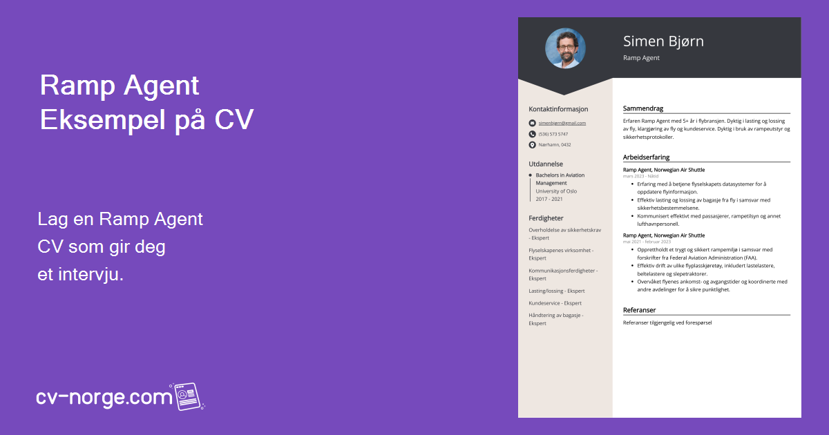Leg Ramp Cv Ramp Agent CV-eksempler (mal og 20+ tips)